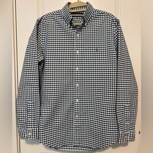 Ralph Lauren Navy, Green and White Checkered Shirt - 100% cotton